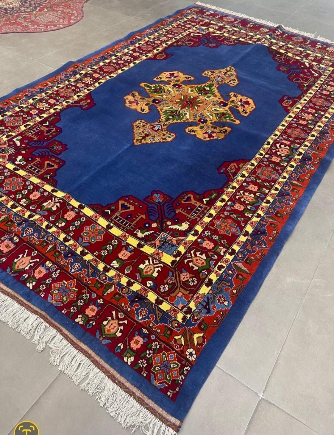 فرش دستباف(بساک) ۸ متری نقشه قشقایی کرک ریز باف|فرش|مشکین‌دشت, |دیوار
