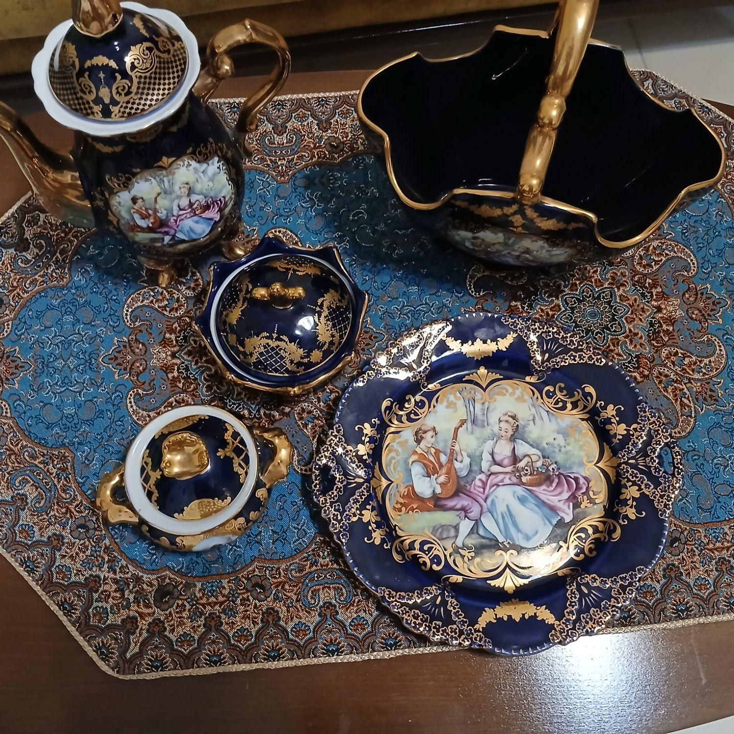 سرویس چینی سورمه ای برند ورسای طرح لیلی و مجنون|ظروف سرو و پذیرایی|تهران, مجیدیه|دیوار