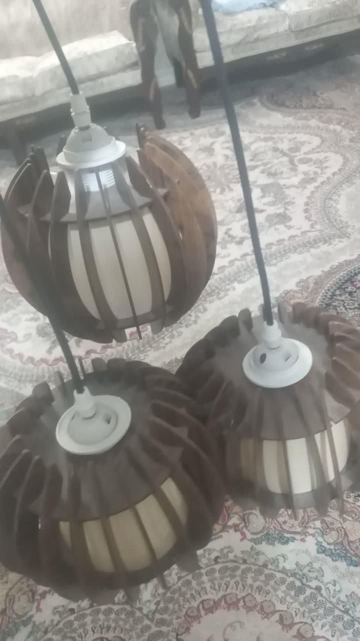 لوستر سه تایی|لوستر و چراغ آویز|کاشان, |دیوار