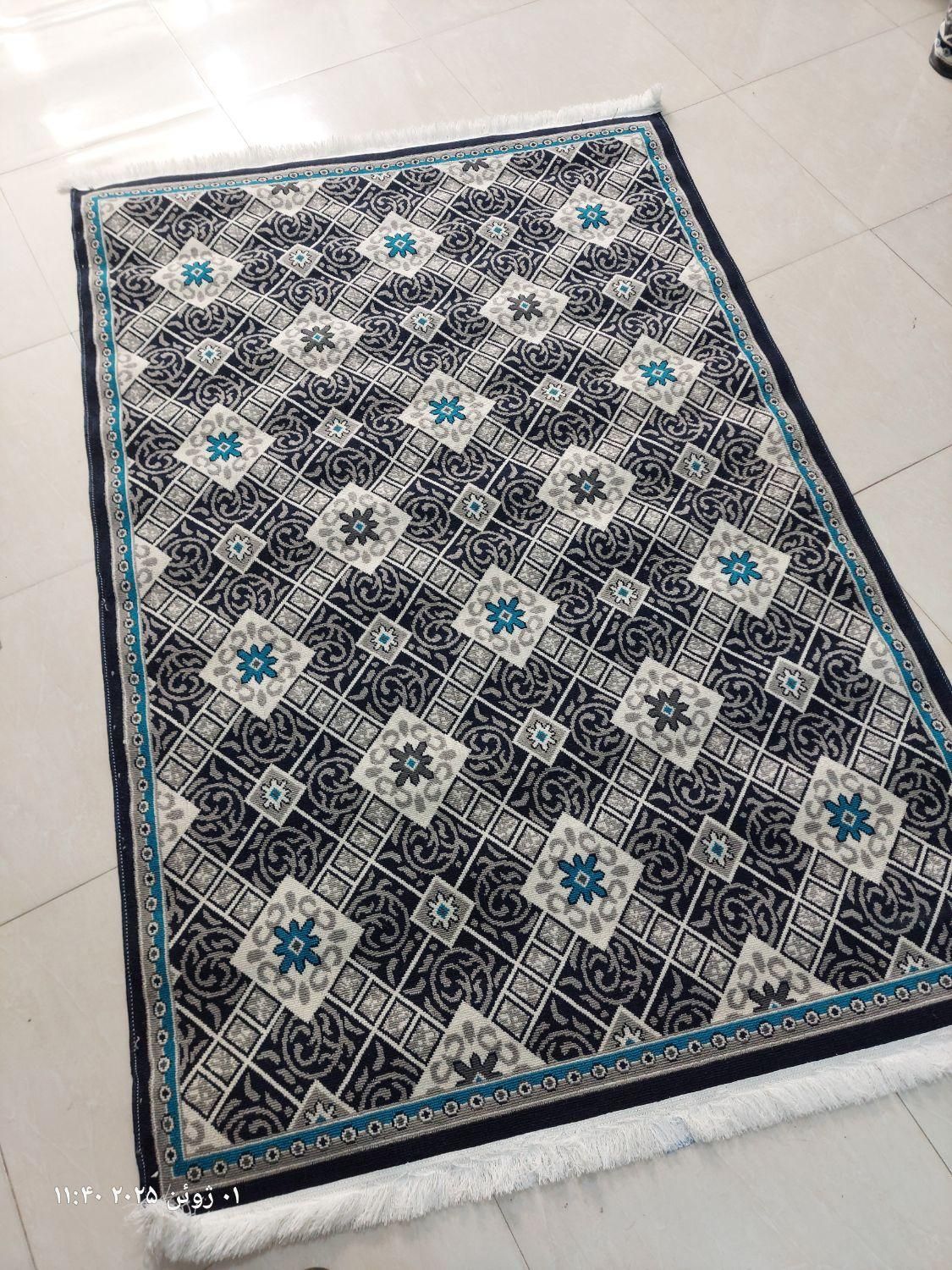 گلیم کد ستاره طوسی نقره‌ای سرمه‌ای|گلیم، جاجیم، گبه|مشهد, توس (بلوار توس)|دیوار