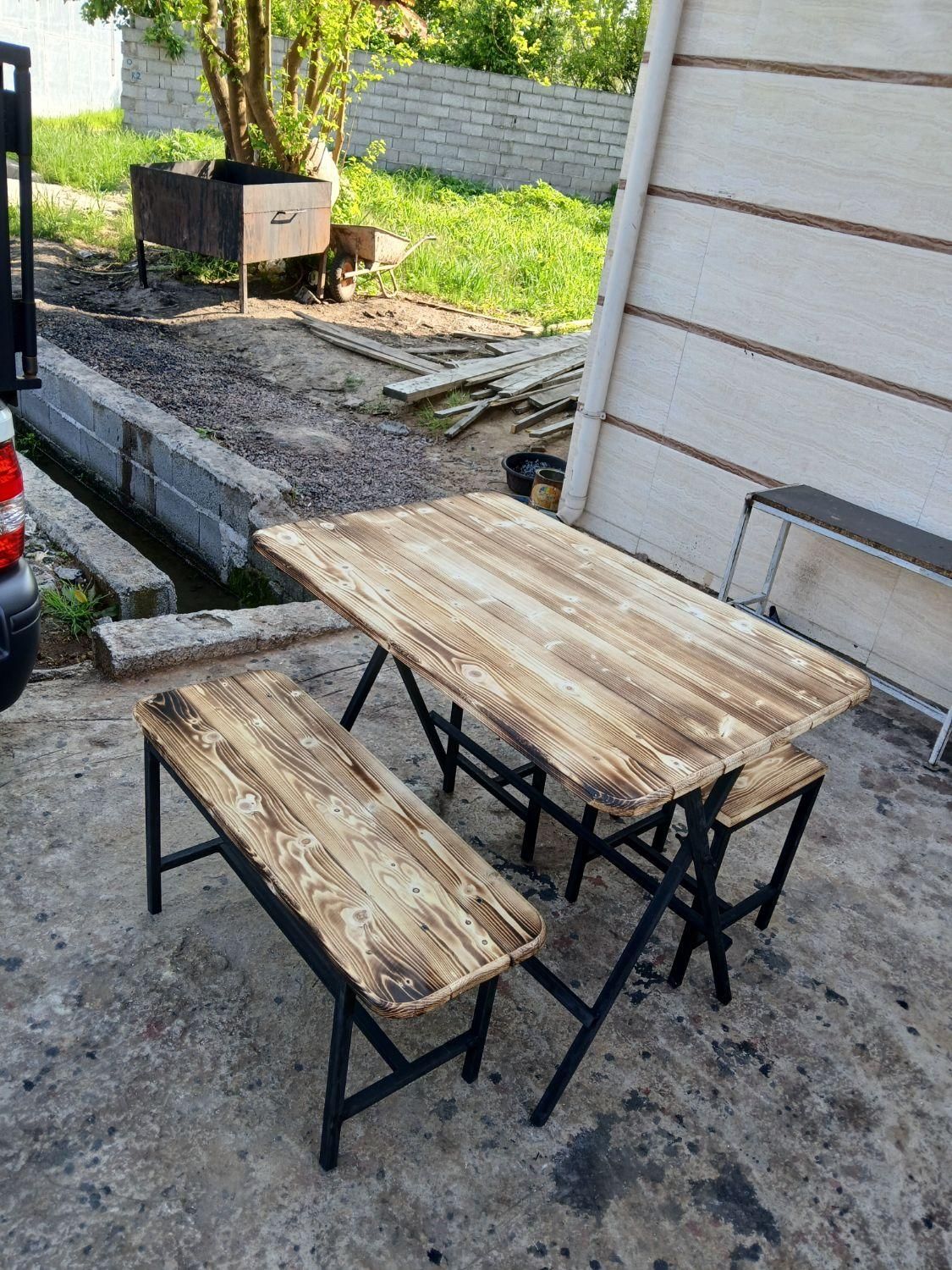 صندلی ، میز کمجا نرده ای ۶۸۲ a (چوب فلز)|میز و صندلی غذاخوری|رشت, حومه رشت|دیوار