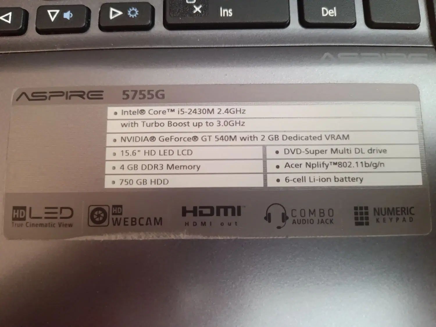 لپ تاپ ایسر مدل ASPIRE 5755G|رایانه همراه|کرج, باغستان|دیوار