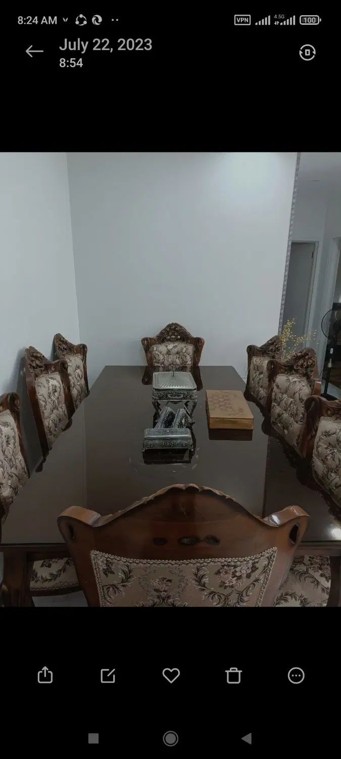 مبل 9نفره و میز ناهار خوری 8نفره استیل کاملا سالم|مبلمان خانگی و میز عسلی|کرج, شهرک جهان‌نما|دیوار