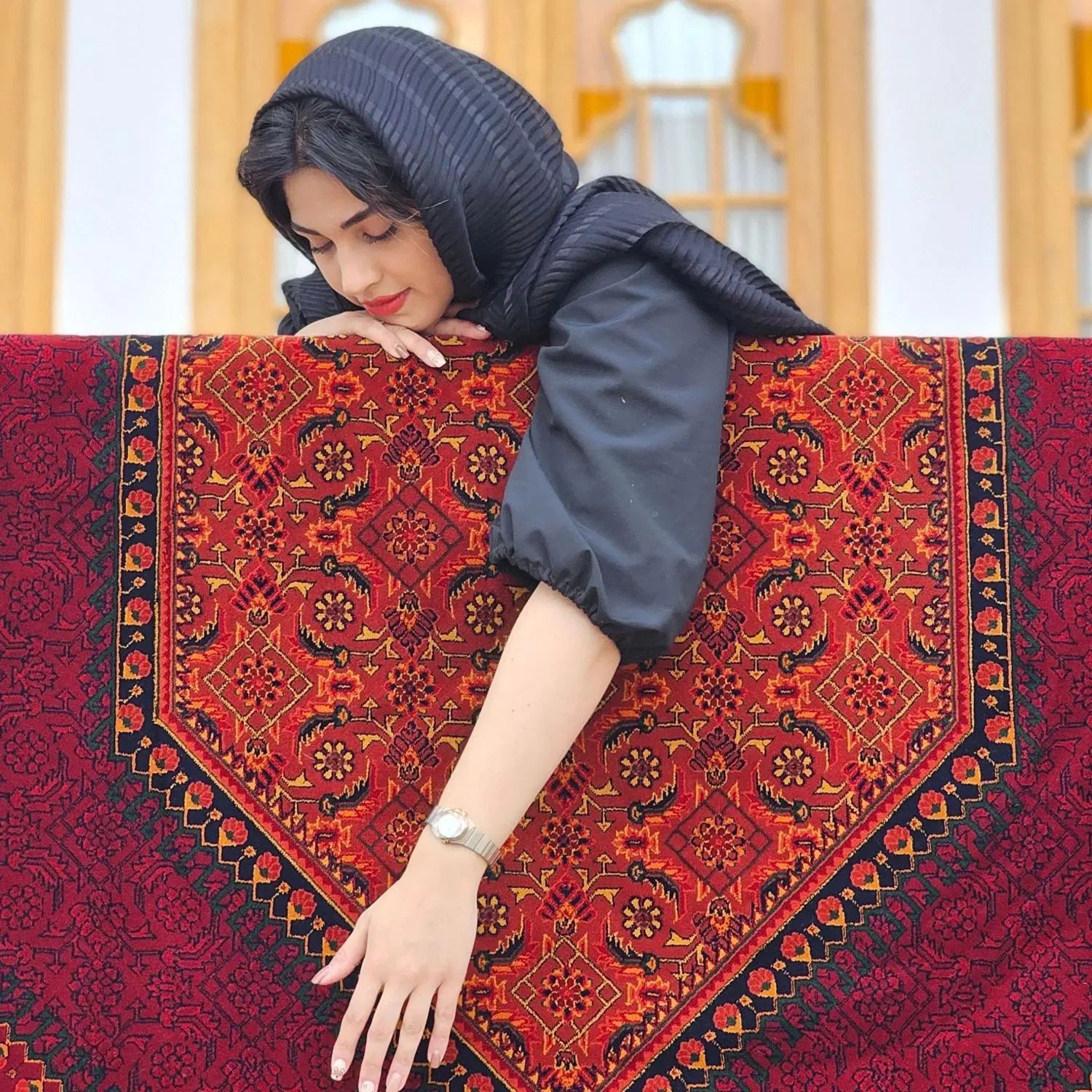 فرش ریزماهی قرمز خیلی خوشگله ۶و۹و۱۲ متری|فرش|قم, باجک دو|دیوار