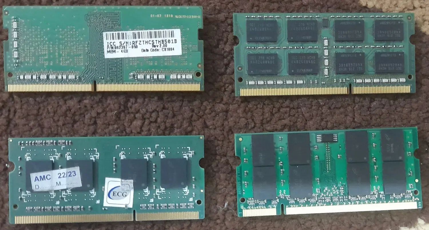 رام لپتاپ 4گیگابایتDDR3 چهارعدد 4گیگ سالم بشرط|قطعات و لوازم جانبی رایانه|قم, نیروگاه|دیوار