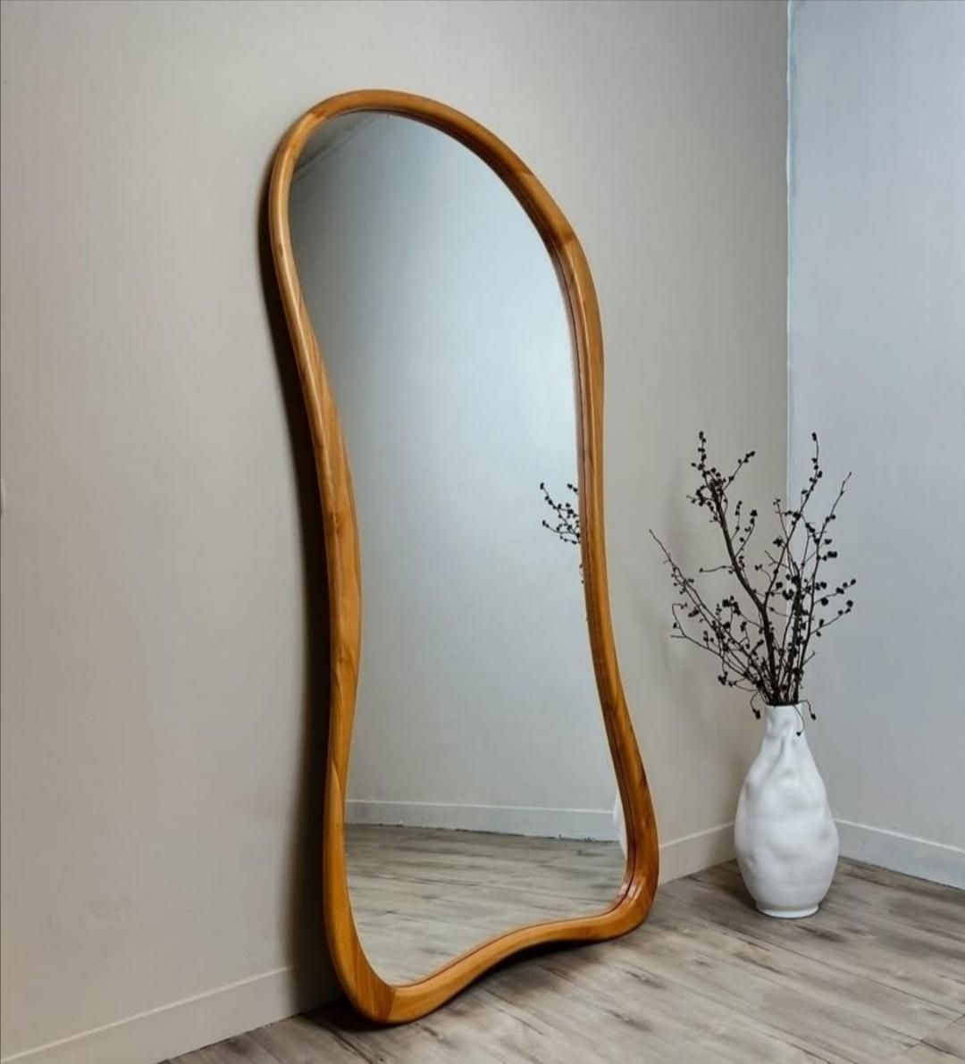 آینه فریم دار چوبی دفرمه راش کد38|آینه|ارومیه, |دیوار