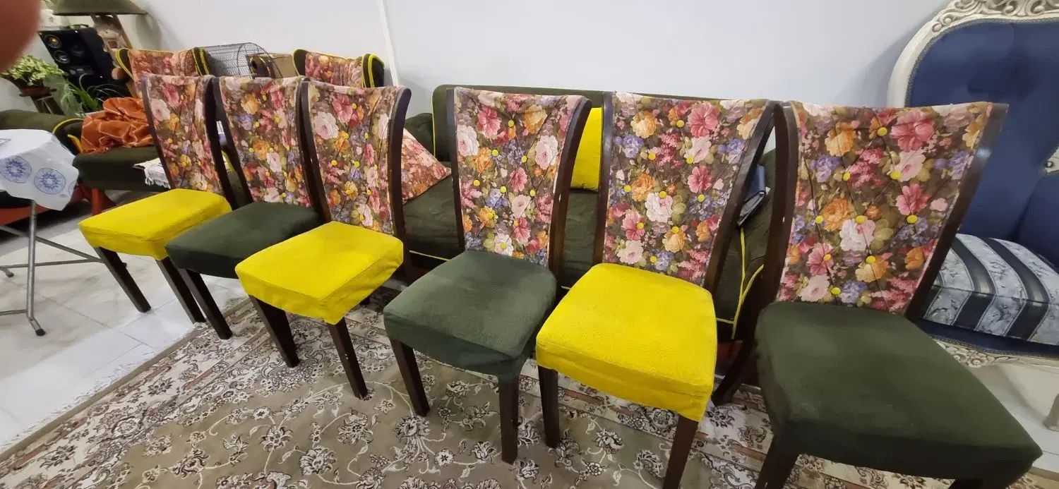 مبل و صندلی ست هم مبل۷نفره و۶ عدد صندلی فقط۶ تومان|مبلمان خانگی و میز عسلی|پردیس, فاز ۱۱|دیوار