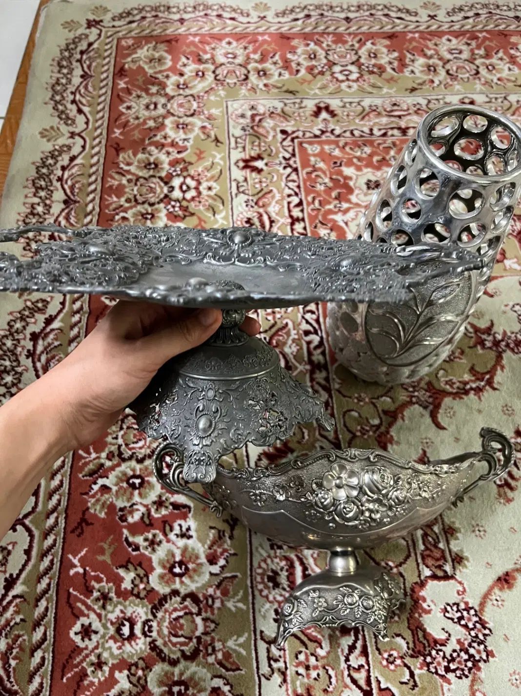 انواع دکوری سیلور ،شکلات خوری ،گلدان ،شیرینی خوری|صنایع دستی و سایر لوازم تزئینی|کرج, شاهین‌ویلا|دیوار