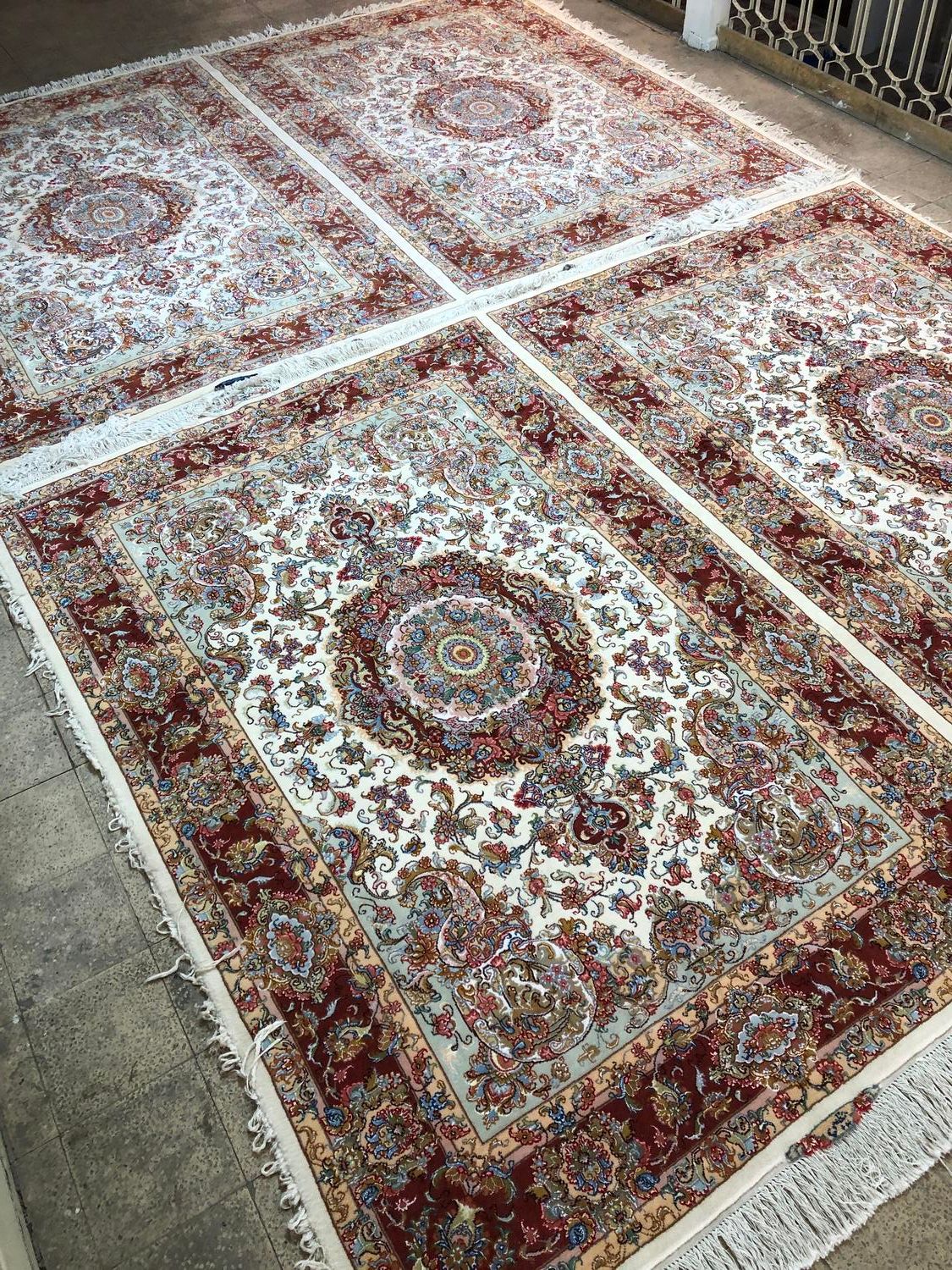 ۲جفت فرش دستباف۶متری نقشه خطیبی(سفارشی)رج۳۰،مرینوس|فرش|تبریز, |دیوار