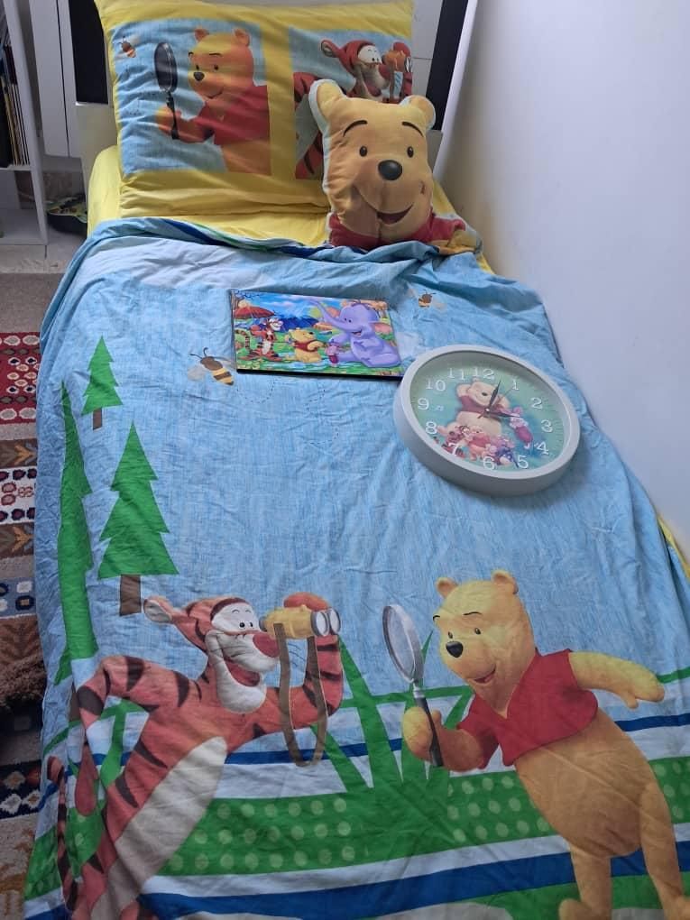 ست روبالشی ملحفه پتو تابلو ساعت دیواری خرس پو|تخت و سرویس خواب|رشت, یخسازی|دیوار