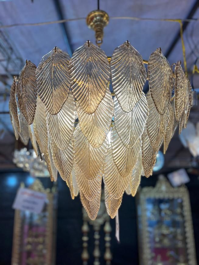 لوستر اسپرت برگی کریستال|لوستر و چراغ آویز|اصفهان, باغ فدک|دیوار