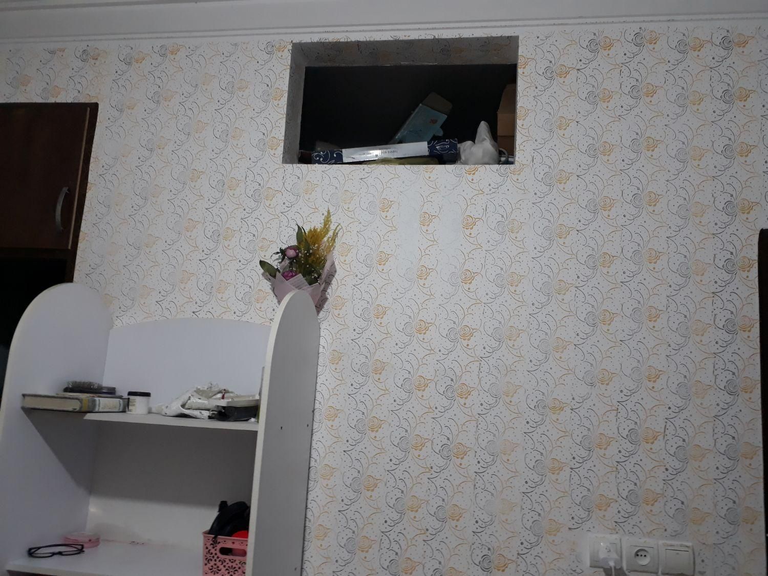 رنگ کاری نقاشی ساختمان طرح کاغذ دیواری با رنگ|خدمات پیشه و مهارت|کاشان, پشت شهربانی|دیوار