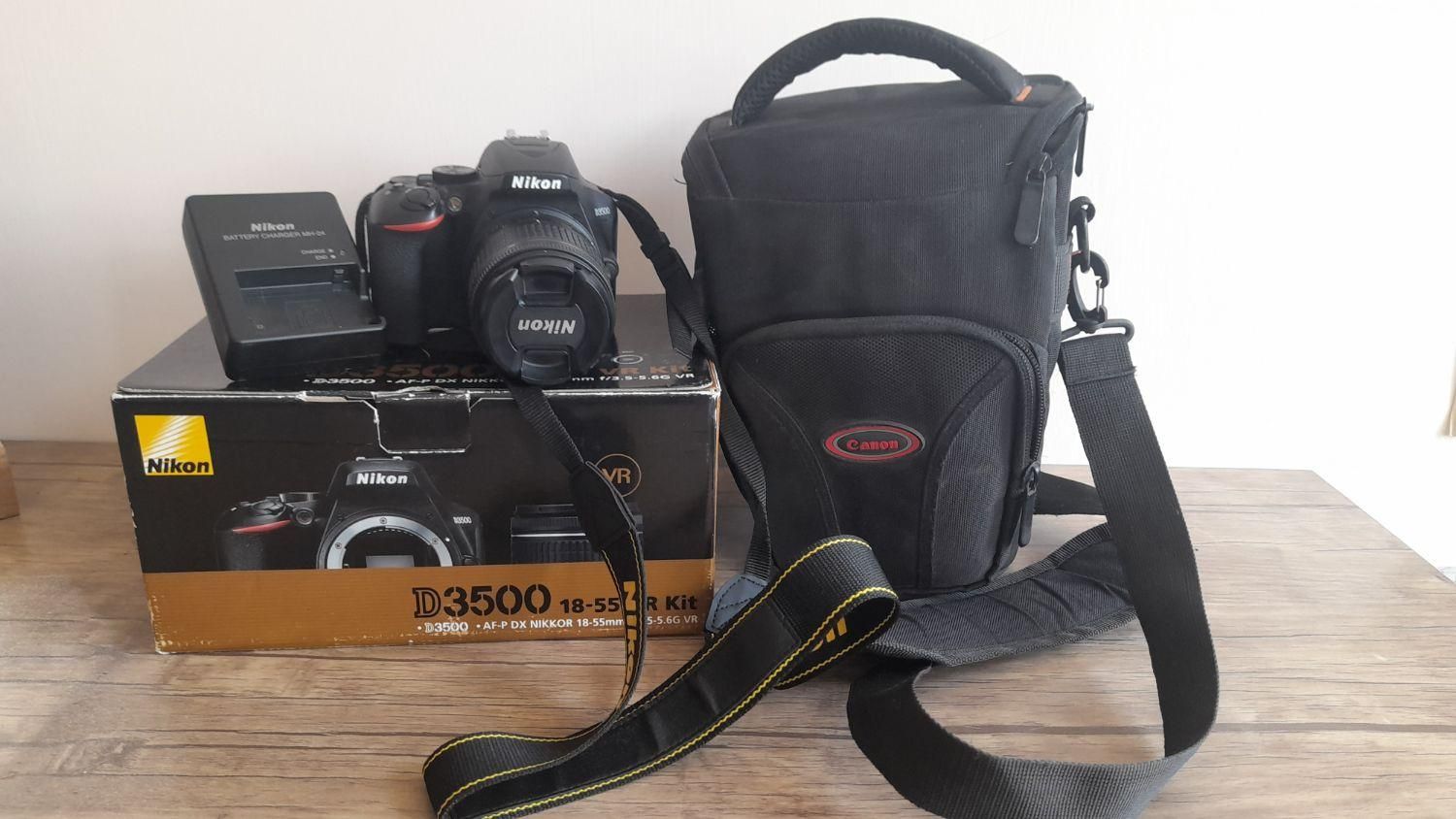 دوربین Nikon D3500 + لنز 18-55m تمیز و کم‌کارکرد|دوربین عکاسی و فیلم‌برداری|نجف‌آباد, نجف‌آباد|دیوار