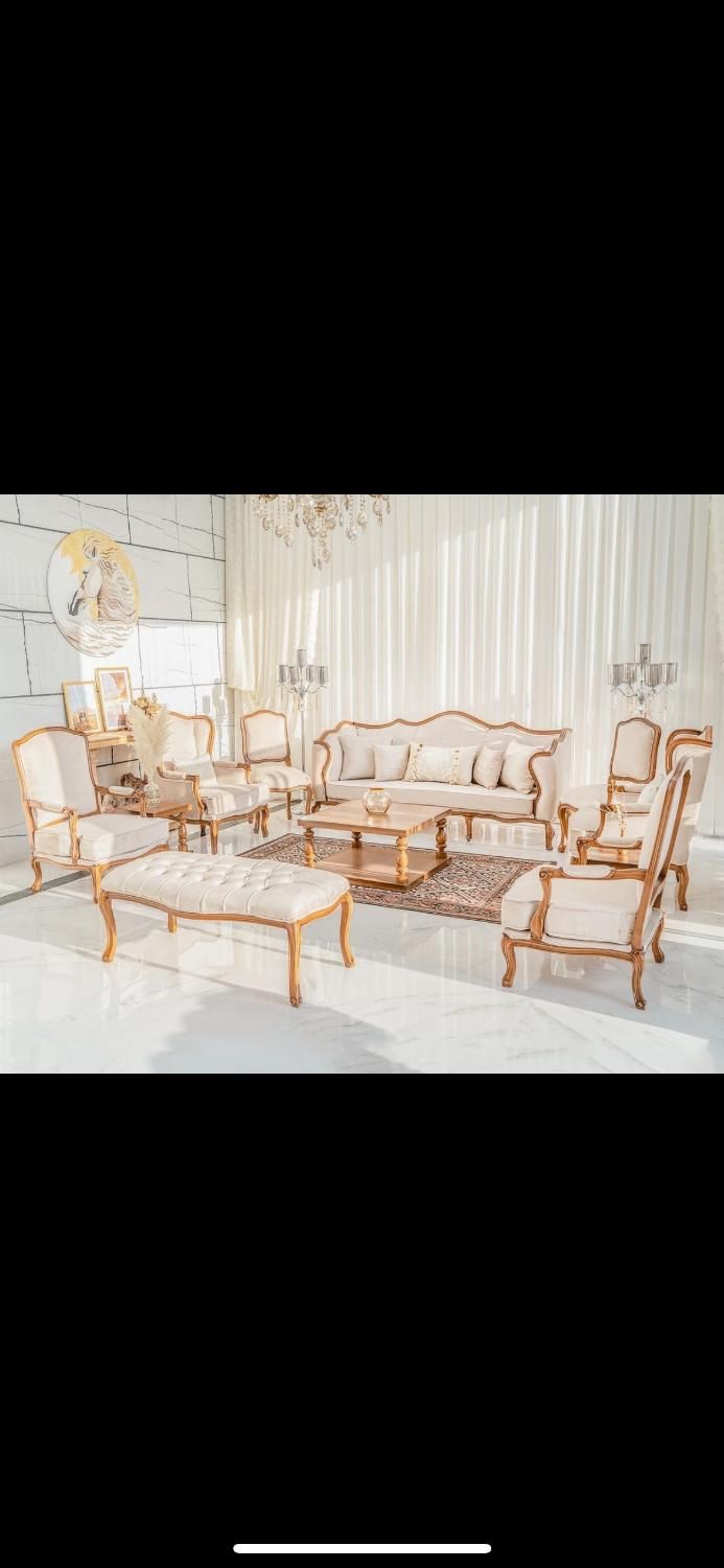 کلاسیک ابزاری فرانسوی کامل همراه با میز|مبلمان خانگی و میز عسلی|مشهد, گرجی علیا|دیوار