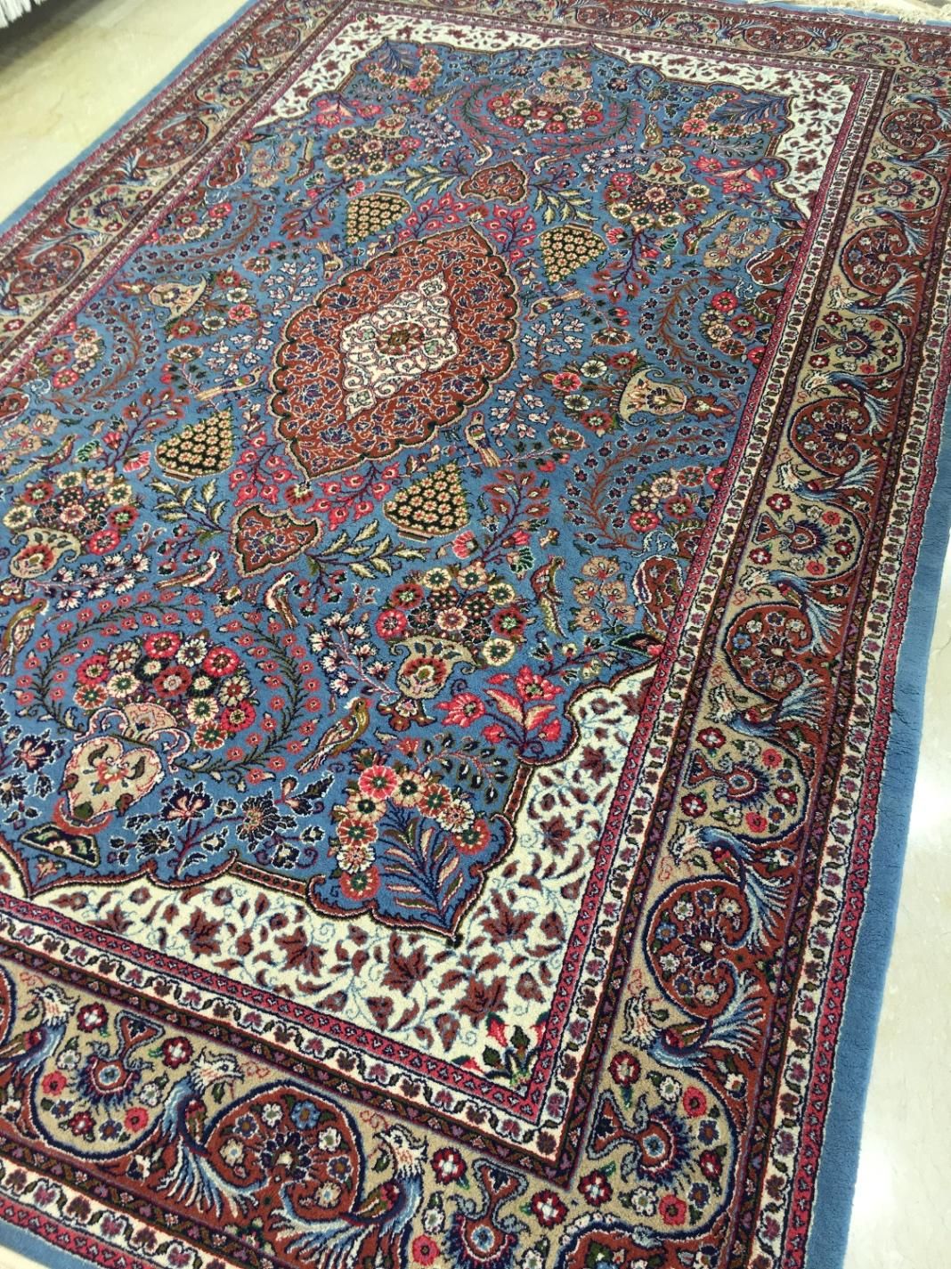 فرش‌قهرمانی تک ۷ متری دستبافت نخ فرنگ|فرش|اراک, |دیوار