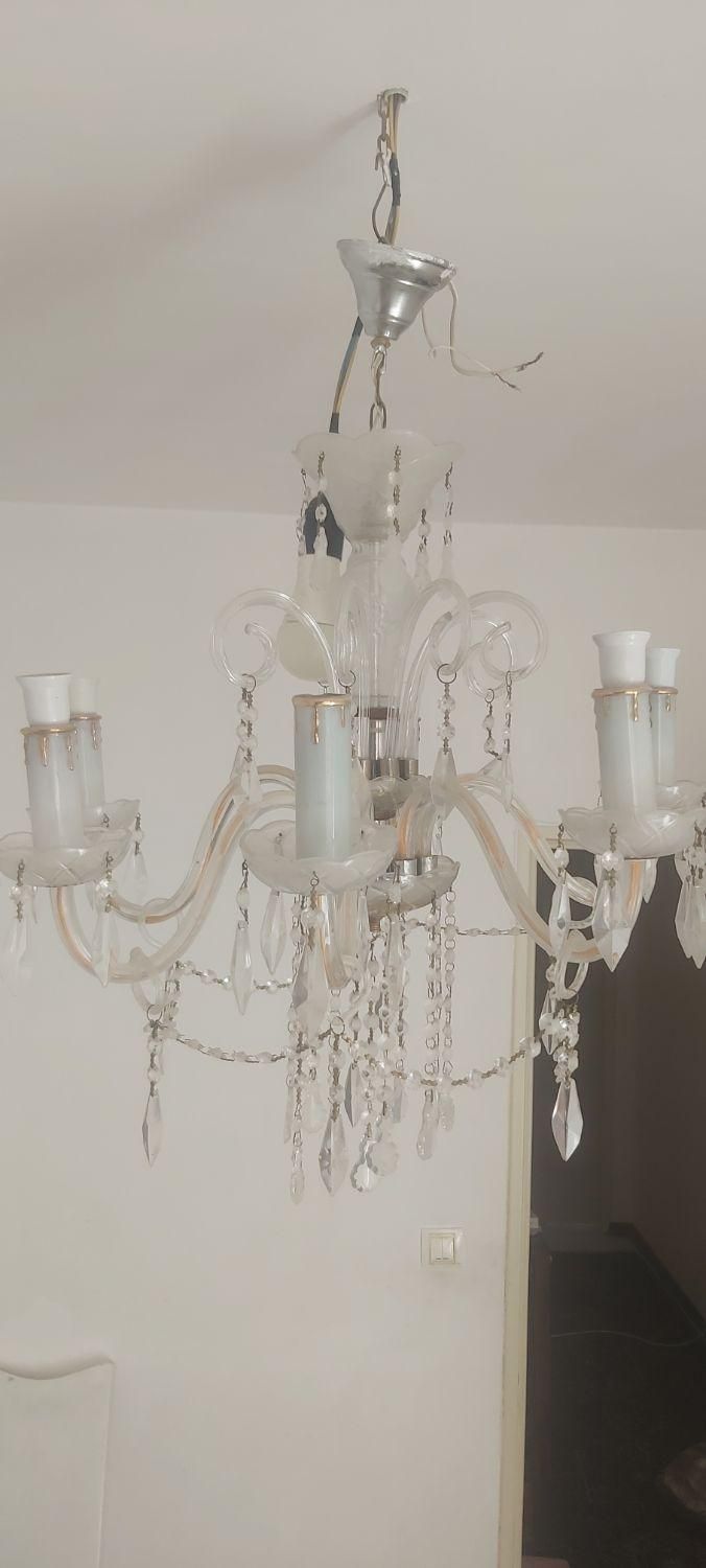 لوستر کریستالی ۶ شاخه|لوستر و چراغ آویز|سهند, |دیوار