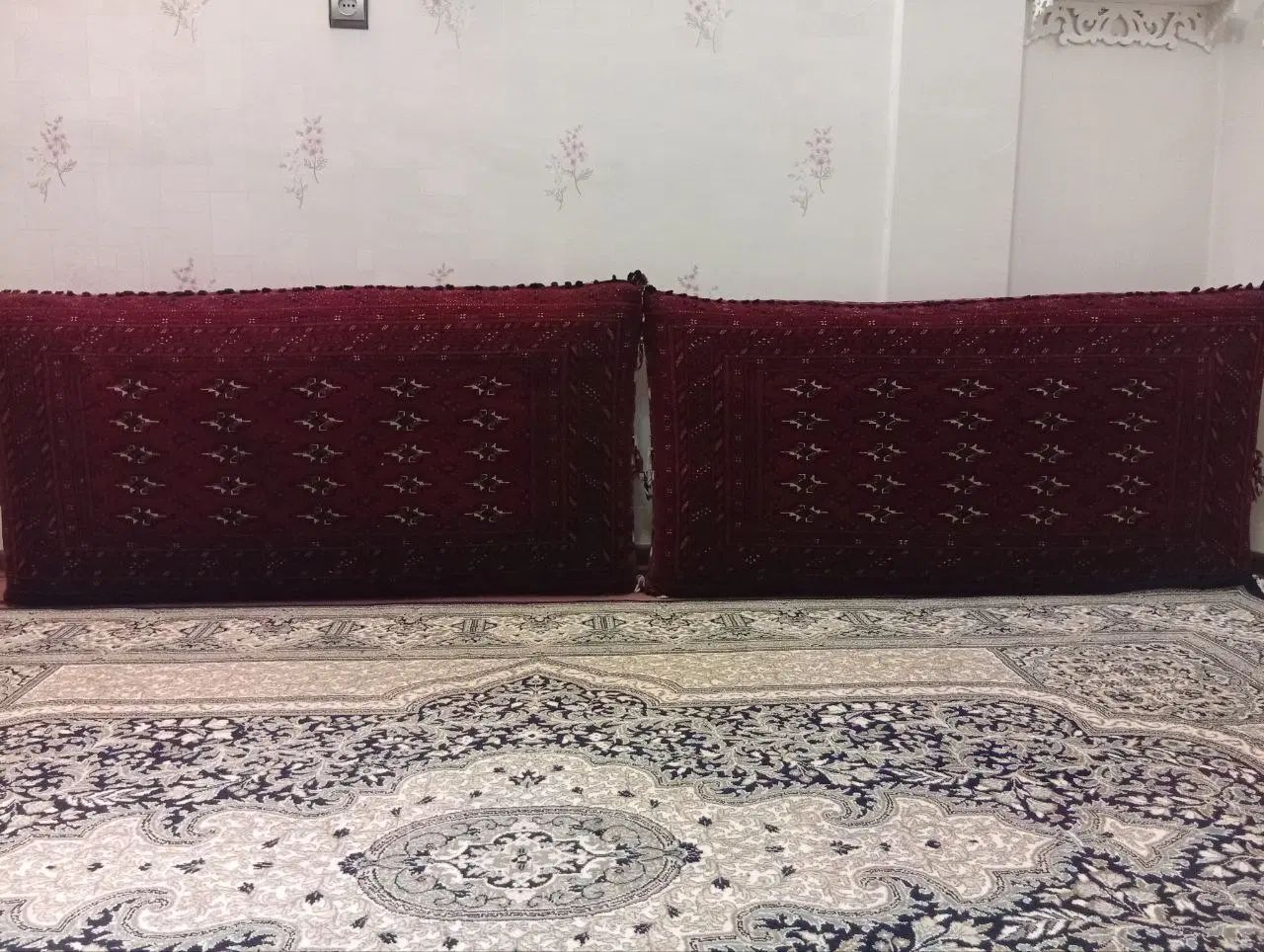 یک جفت پشتی دستبافت اصل جرگلان|پشتی|مشهد, هنرستان|دیوار
