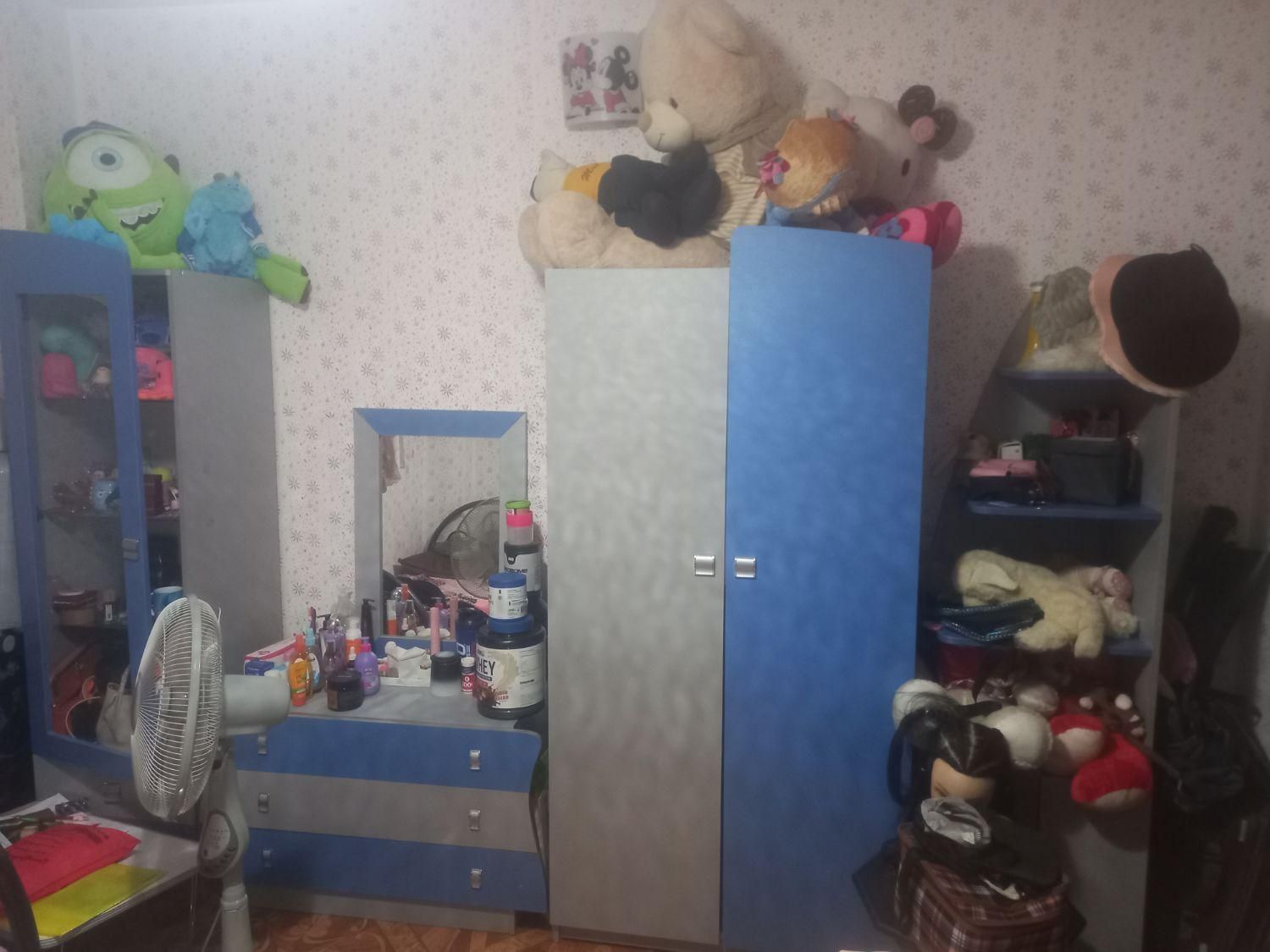سرویس کامل نوجوان تخت تشک دلاور ۳کشو بوفه ۲عدد|تخت و سرویس خواب|ساری, |دیوار