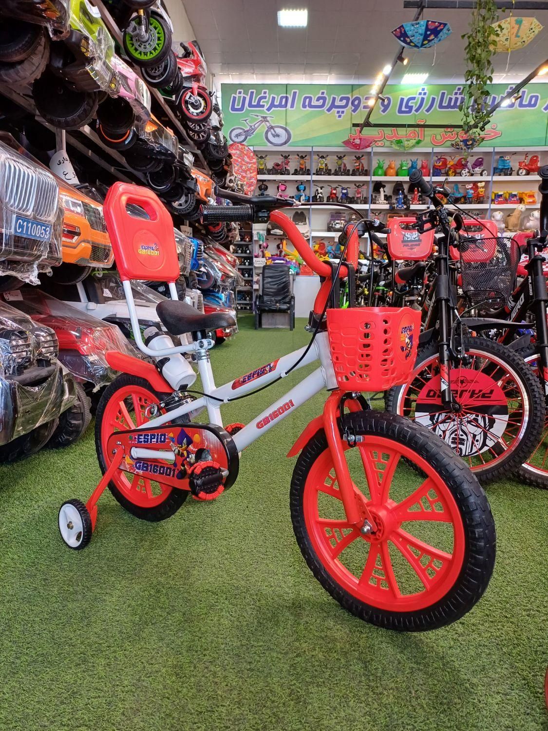 سه چرخه جدید مدل اسپینو(دوچرخ) ترمز دار با پشتی|اسباببازی بچه|مشهد, توس (بلوار توس)|دیوار