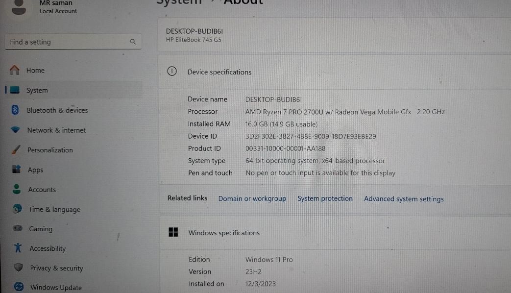 لپ تاپ مهندسی  hp745 G5|رایانه همراه|بم, |دیوار