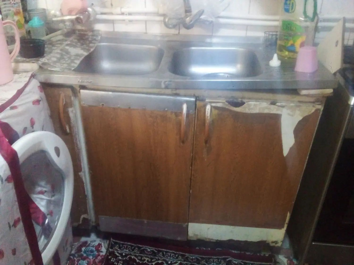 کابینت فلزی سه درکارکرده بالا طول ۱۴۷وپایین ۱۳۲|مصالح و تجهیزات ساختمان|مشهد, مهدی آباد|دیوار