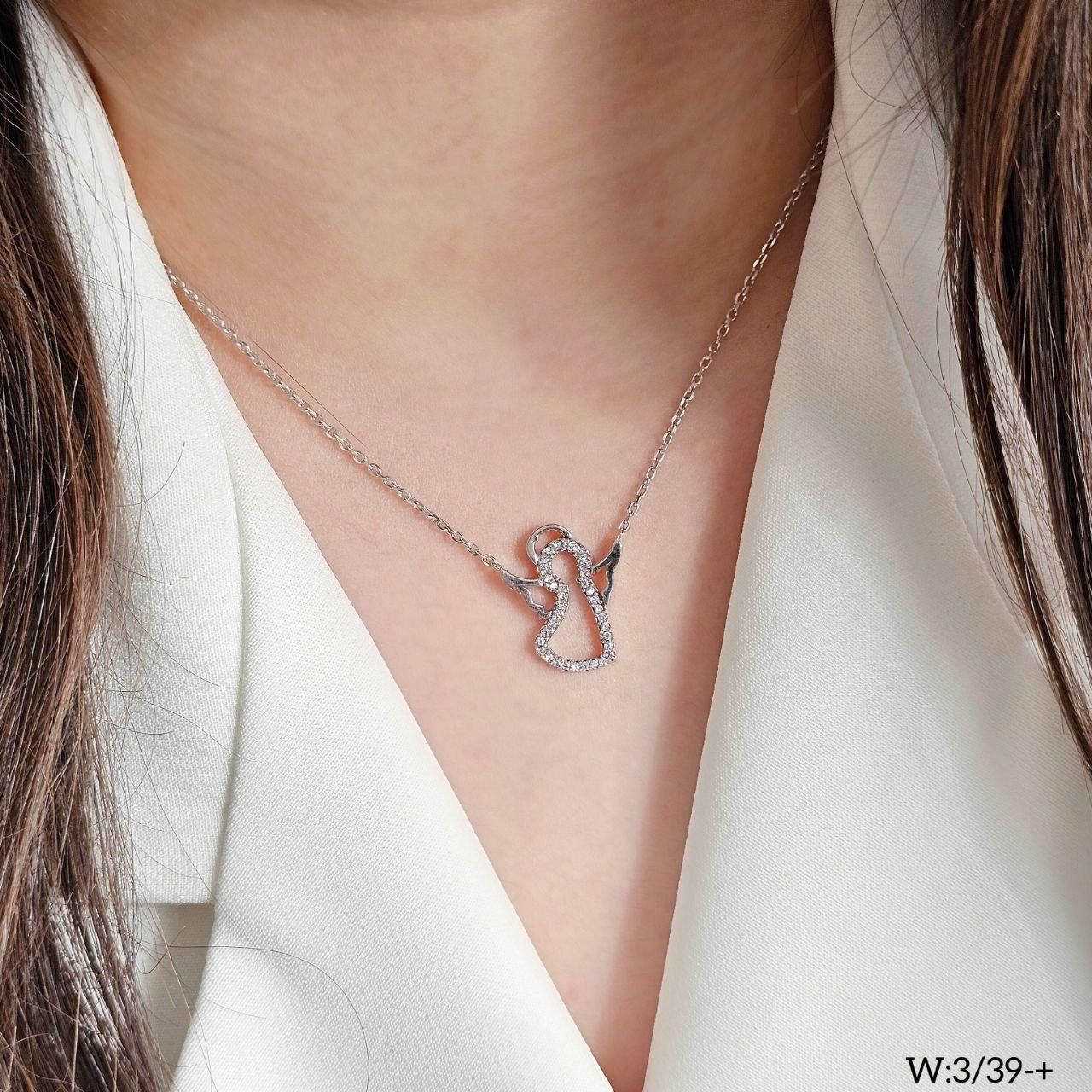 گردنبند نقره قلب تاج دار کادو تولد روز عشق کد0818|بدلیجات|تبریز, |دیوار