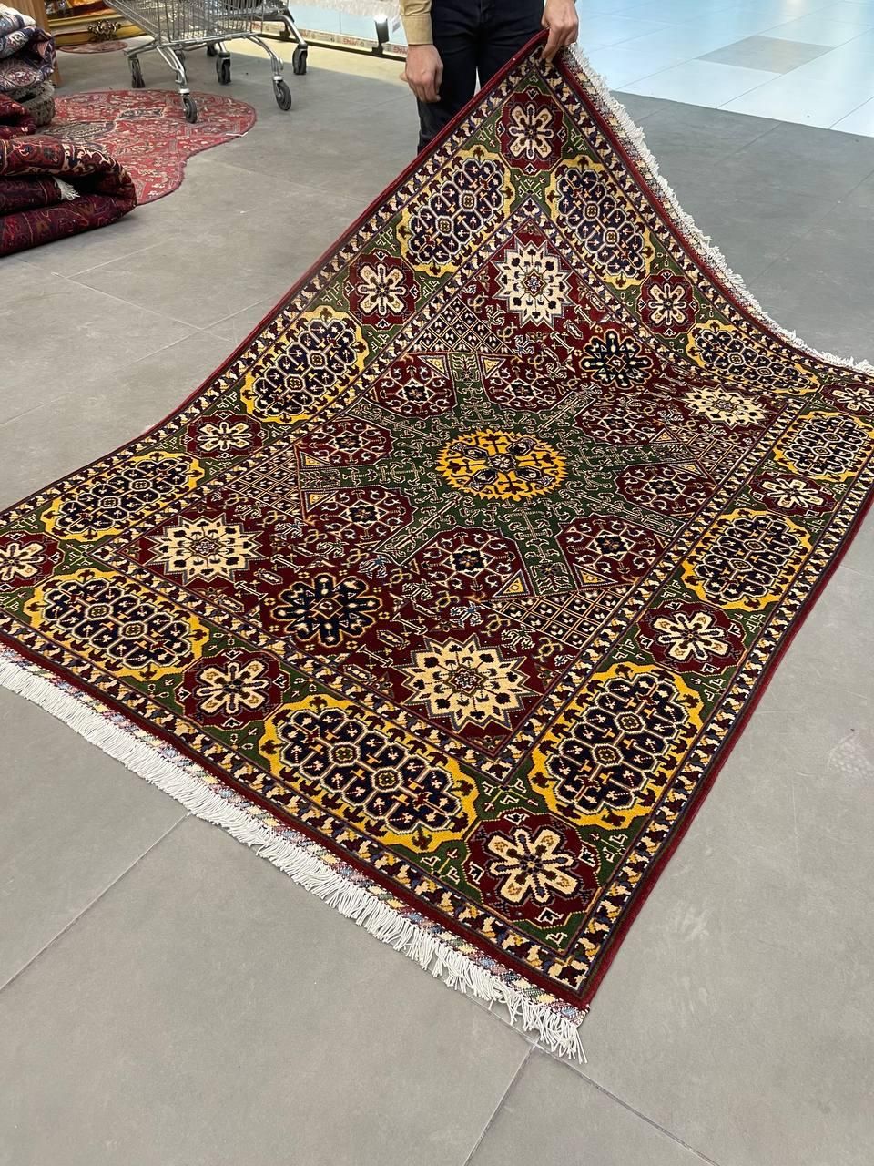 فرش دستباف گنبدی تمام کرک ۳/۵ متری ریزباف|فرش|مشکین‌دشت, |دیوار