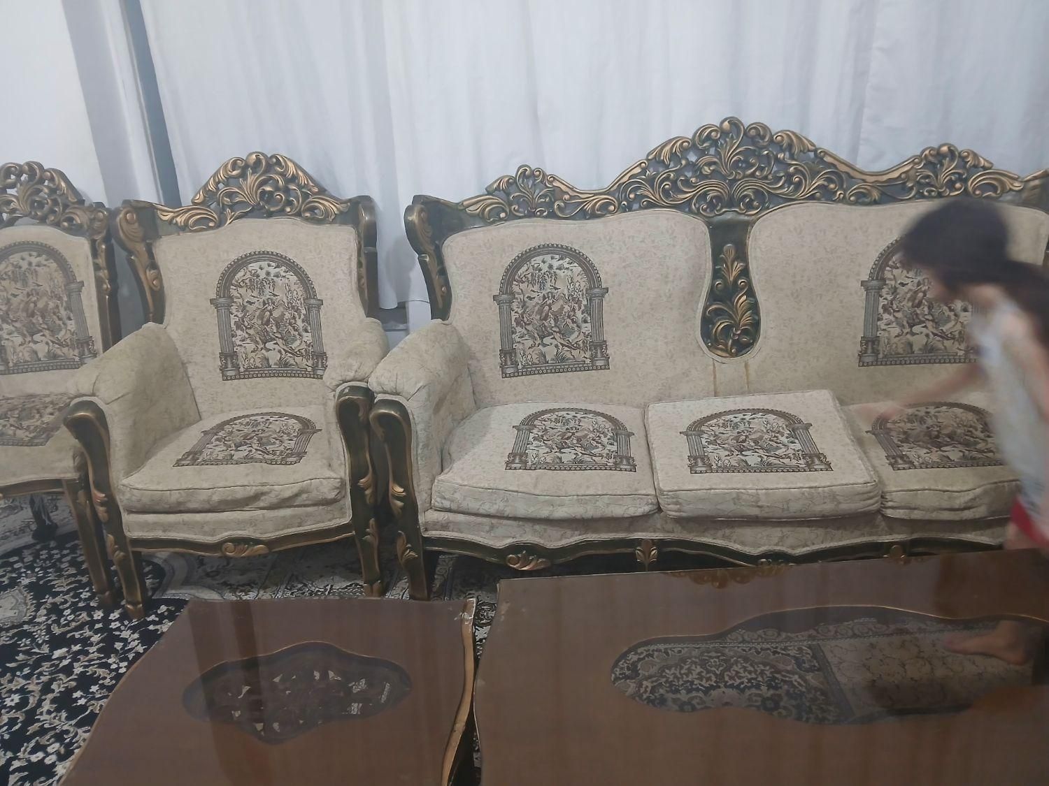 مبل 9نفره سلطنتی بدونه مشکل|مبلمان خانگی و میز عسلی|جوانرود, |دیوار