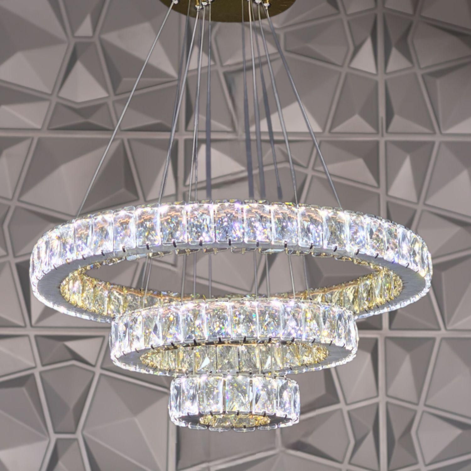 لوستر راما مدل نگینی سه طبقه|لوستر و چراغ آویز|تهران, سنگلج (شاپور)|دیوار