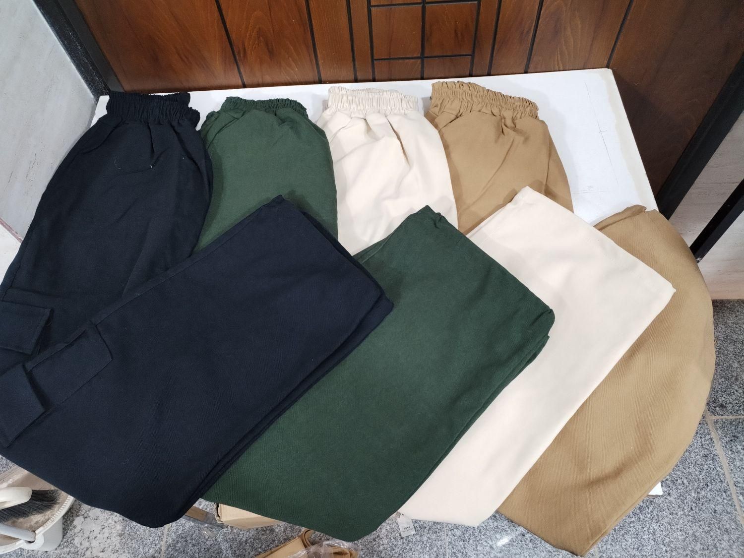 شلوار کاگو ۶ جیب سبز و مشکی و کرم و نسکافه ای|لباس|کرمان, |دیوار