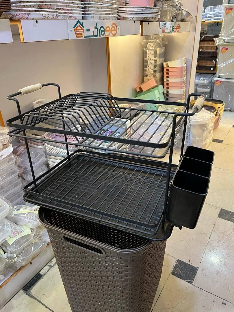 آبچکان دو طبقه فلزی جاظرفی|آب‌چکان و نظم‌دهنده ظروف|ری, حمزه‌آباد|دیوار