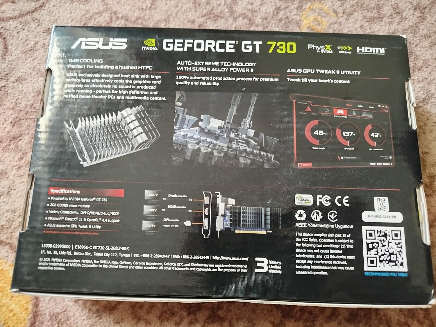 کارت گرافیک asus gt 730 gddr5 2gb sl brk نو|قطعات و لوازم جانبی رایانه|شهرکرد, |دیوار