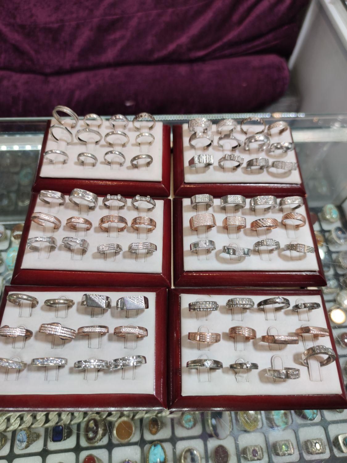 حلقه ست نقره حلقه نامزدی نقره|جواهرات|شیراز, شاهچراغ|دیوار