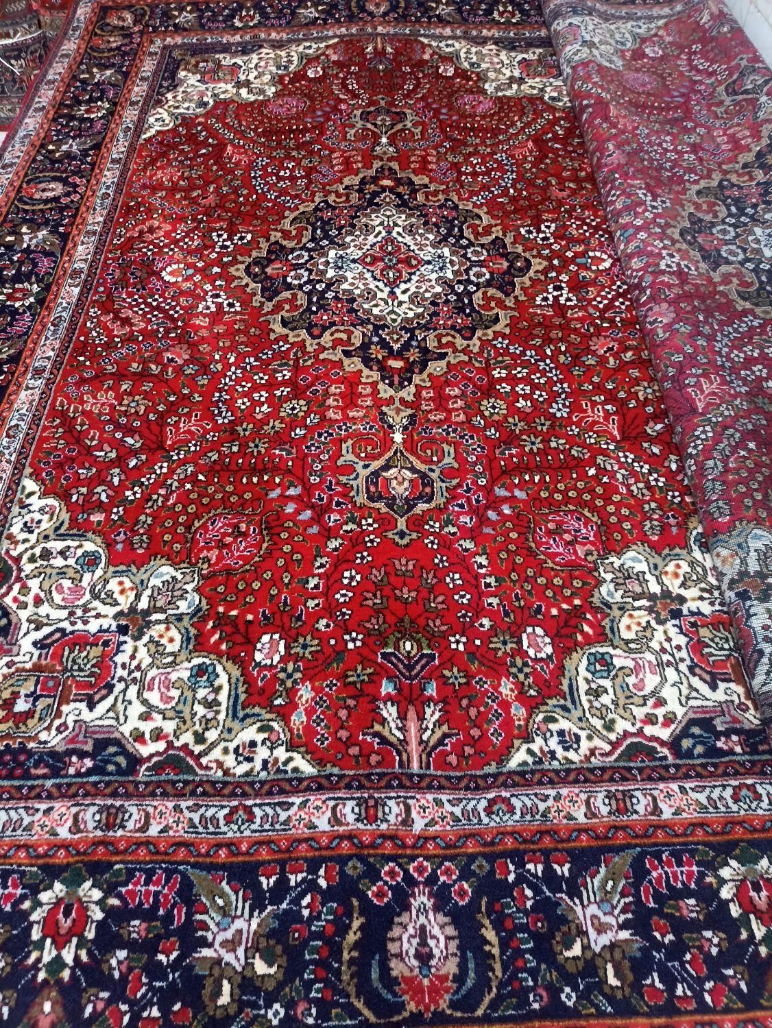 جفت شیش متری کرمان قلم ۲در۳رنگ لاکی بسیارکم کار|فرش|خوی, |دیوار