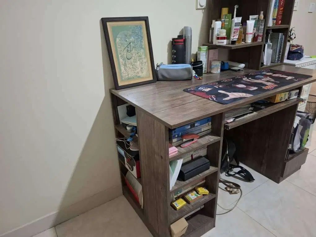 تخت و میز‌کار همراه کتابخانه(قیمت توافقی)|تخت و سرویس خواب|تهران, جنت‌آباد مرکزی|دیوار