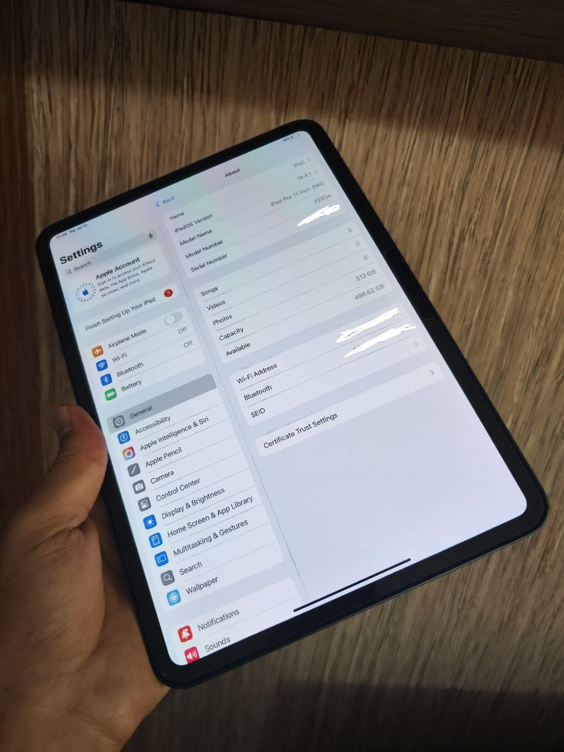 ipad pro M4 اپل با حافظه ۵۱۲ گیگ|تبلت|تهران, منیریه|دیوار