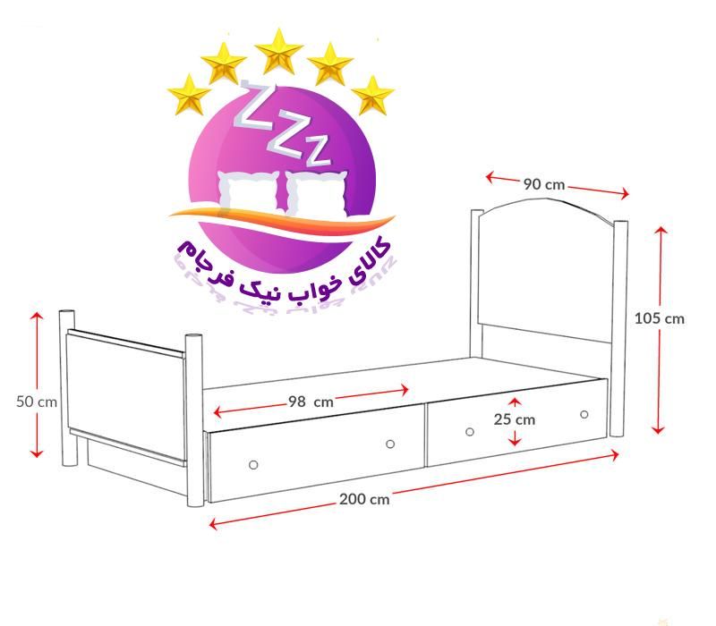 تخت خواب یک نفره(تختخواب ۱یکنفره) مدل شادی فلزی|تخت و سرویس خواب|مشهد, سپاد|دیوار