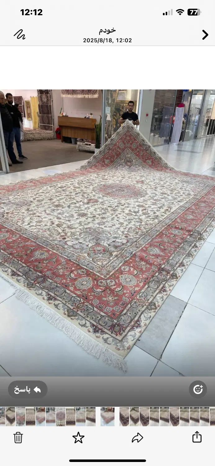 فرش دستباف ۶ در ۴ گل ابریشم علیا ۴۵ رج اعلا۲۴ متری|فرش|تهران, نجات اللهی|دیوار