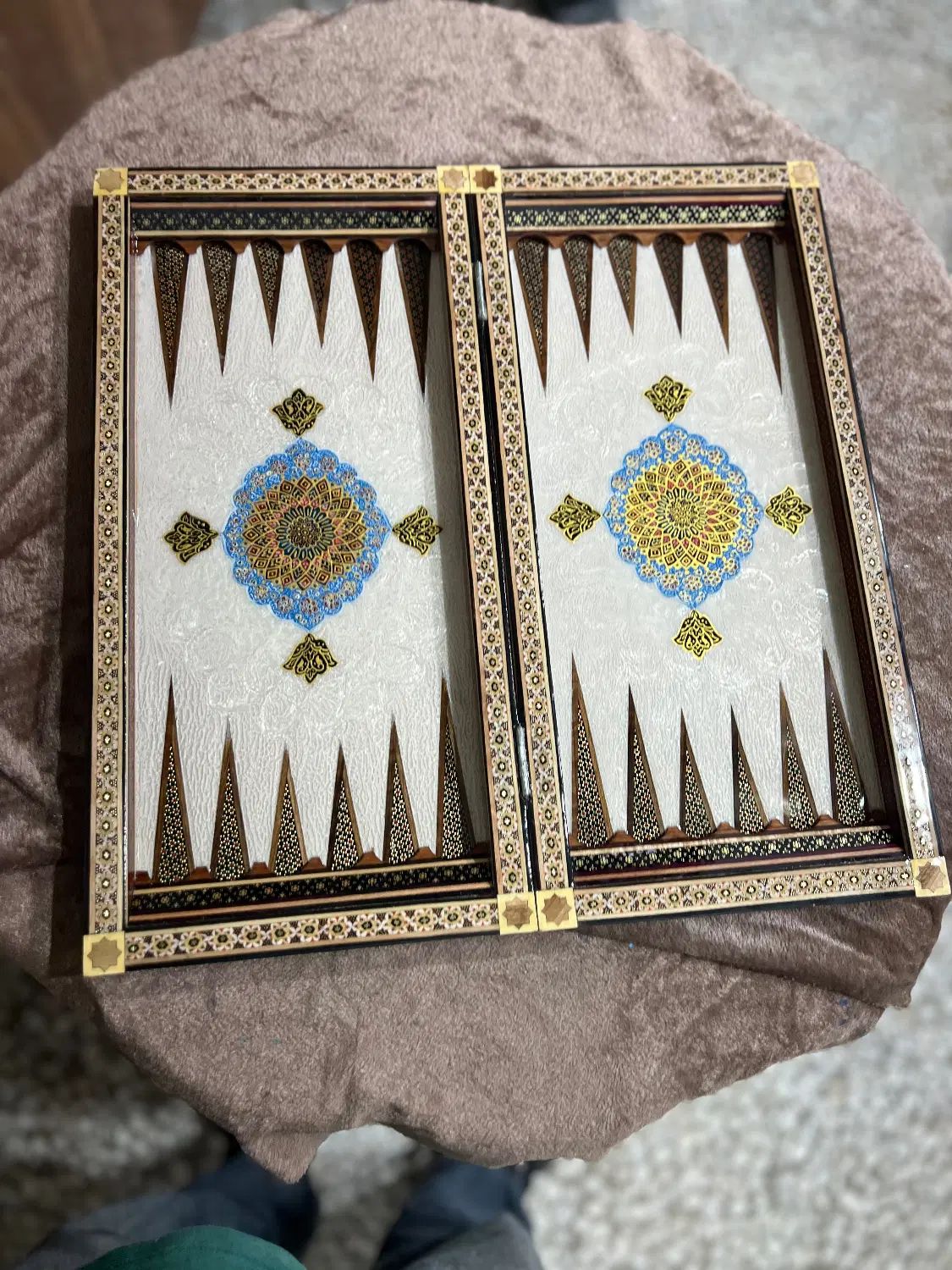 تخته نرد و شطرنج خاتم کاری با کیف و مهره نردخاتم|صنایع دستی و سایر لوازم تزئینی|اصفهان, نقش جهان|دیوار