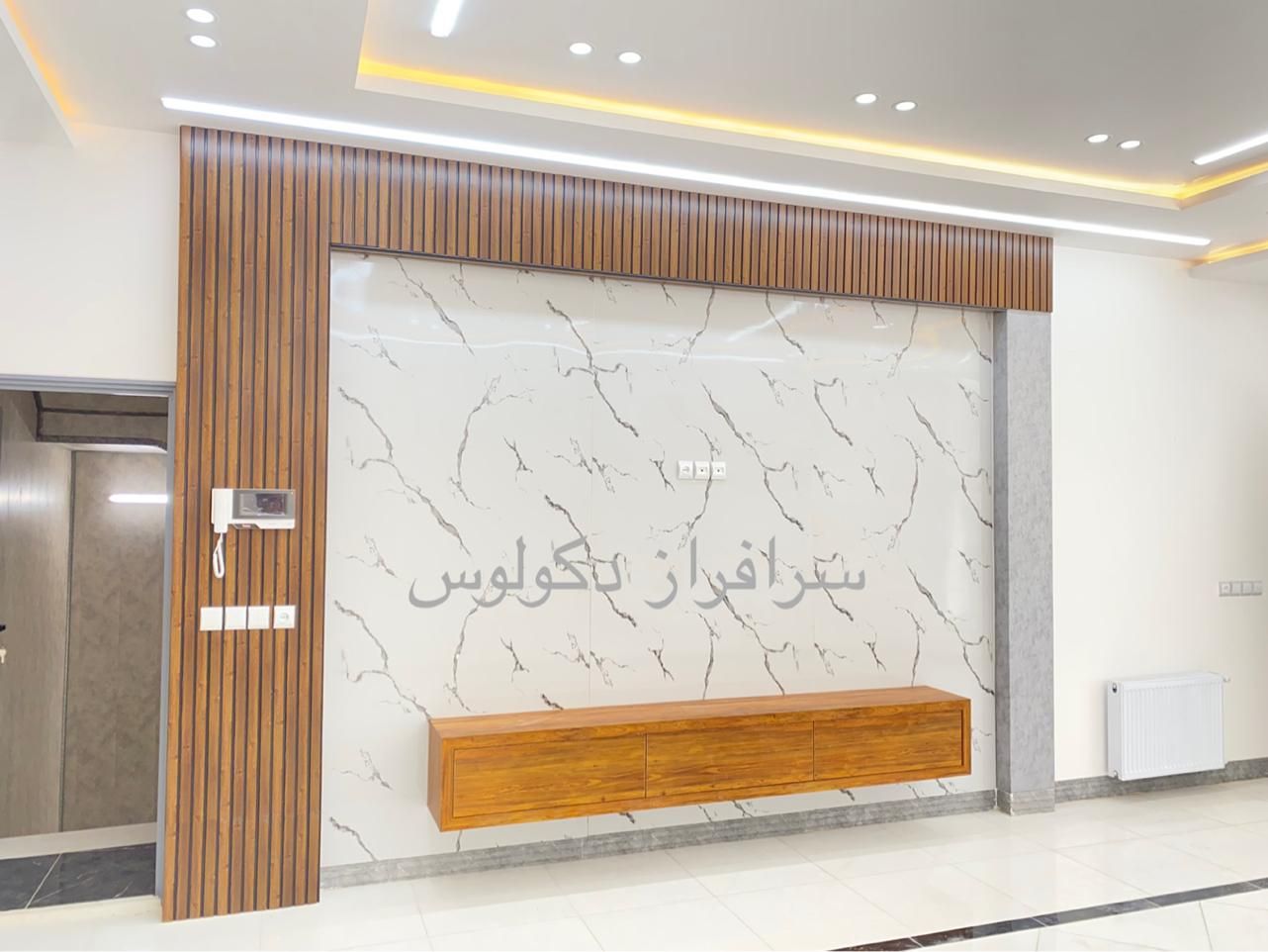 کاغذ دیواری نرده استیل کناف سقف کاذب ماربل ترمووال|خدمات پیشه و مهارت|میبد, |دیوار