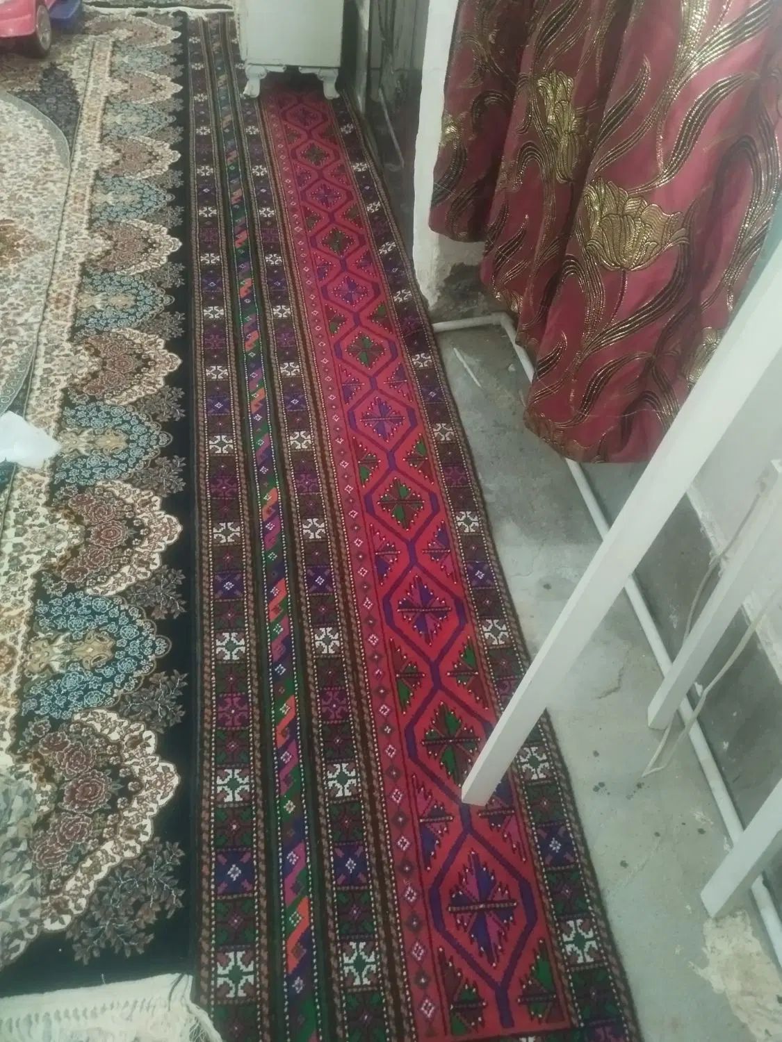 کناره دست بافت عشایری 4 متر طول با 50سانت عرض.|گلیم، جاجیم، گبه|زاهدان, |دیوار