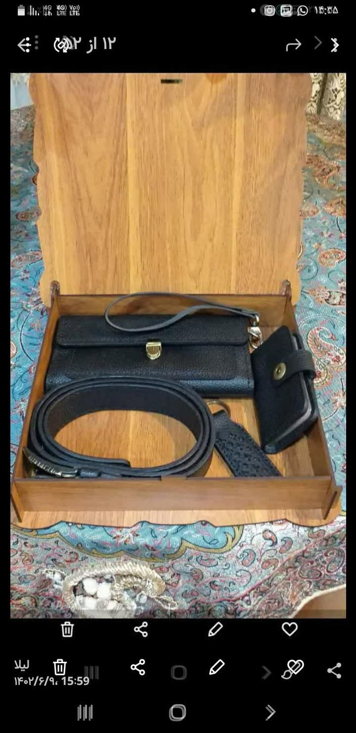 ست مردانه چرمی دستدوز|کیف، کفش، کمربند|تبریز, |دیوار