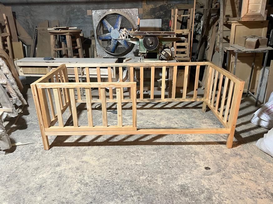 تخت کودک کنار مادر چوبی تمام چوب|تخت و سرویس خواب|بندرعباس, |دیوار