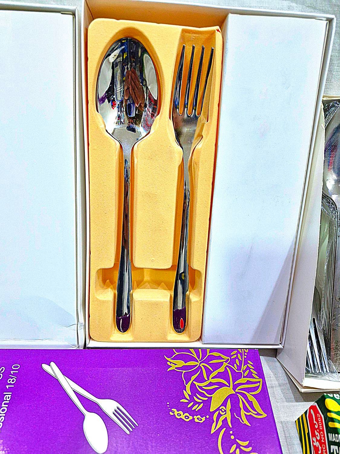 قاشق چنگال حسن بن علی استیل|ظروف سرو و پذیرایی|اهواز, زیتون کارگری|دیوار