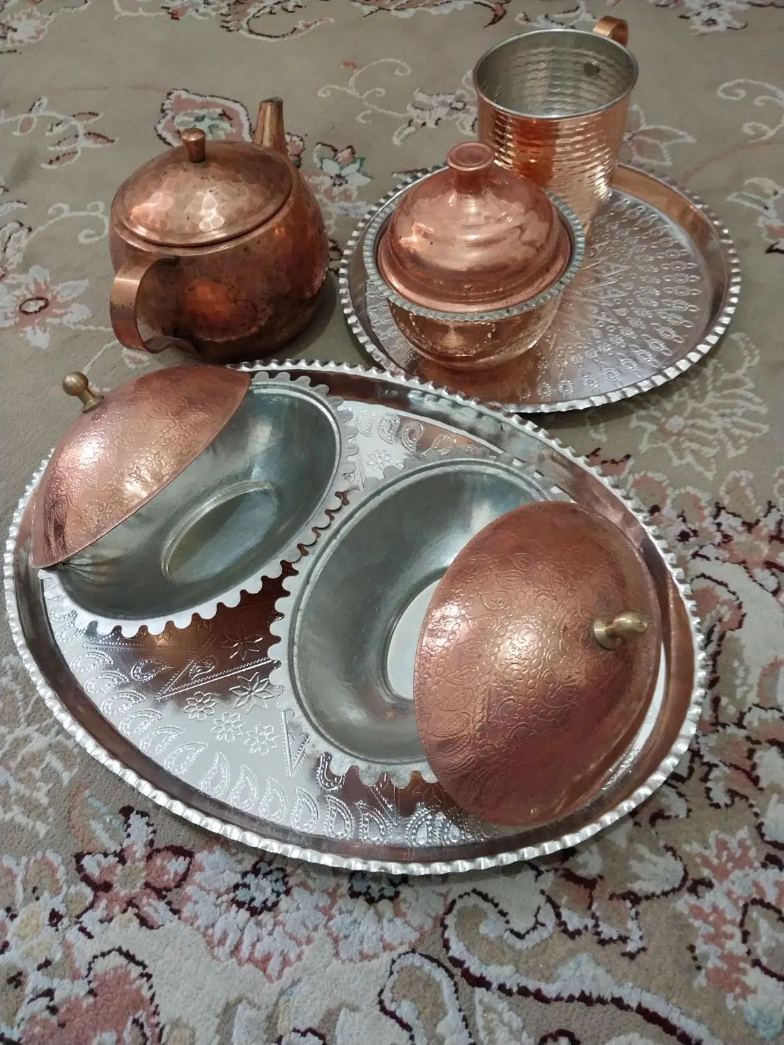 ظروف تزئینی وپذیرایی مسی شهرستان زنجان|ظروف سرو و پذیرایی|اسلام‌شهر, شهرک مهدیه|دیوار