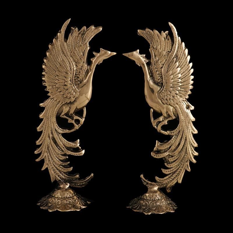 مجسمه سیمرغ برنجی برنز جفت|مجسمه، تندیس، ماکت|نسیمشهر, |دیوار