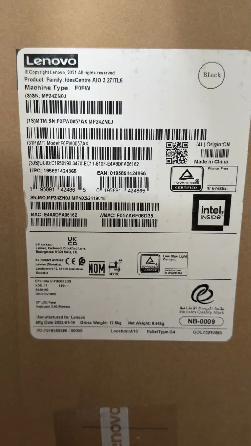 ALO Lenovo 27 inch i7 1t 6 ram8 گرافیک|رایانه رومیزی|تهران, امیرآباد|دیوار