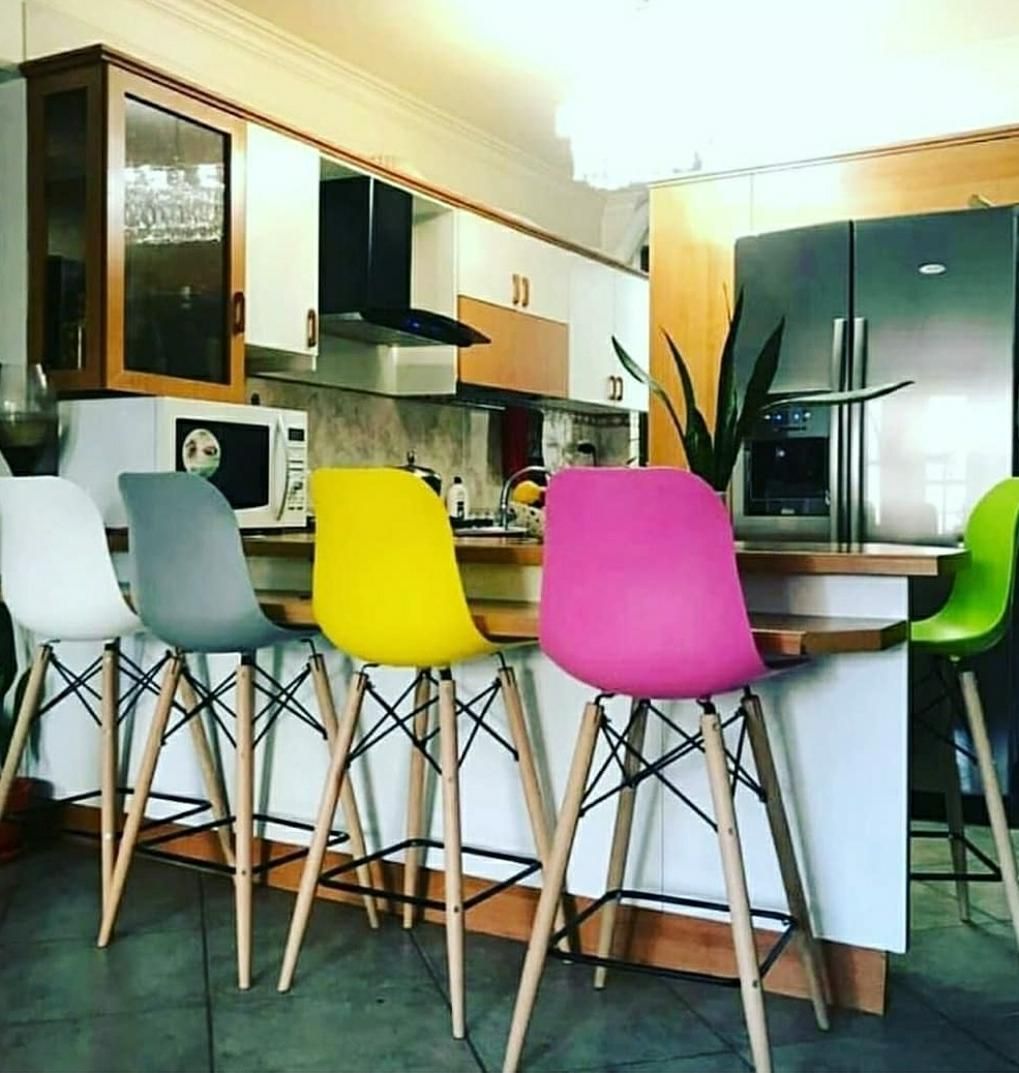 صندلی فایبرگلاس پایه بلند چوبی اپن کانتر پیشخوان|صندلی و نیمکت|اصفهان, رهنان|دیوار