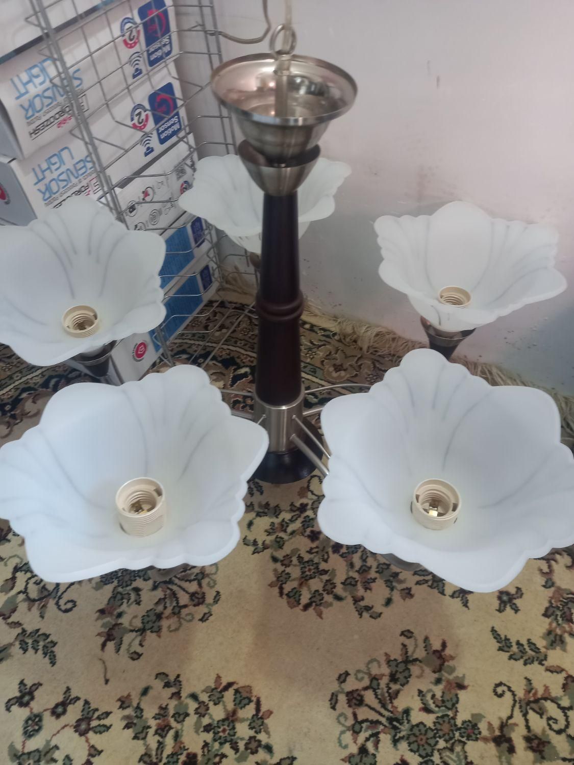 لوستر۵شاخه|لوستر و چراغ آویز|قزوین, |دیوار