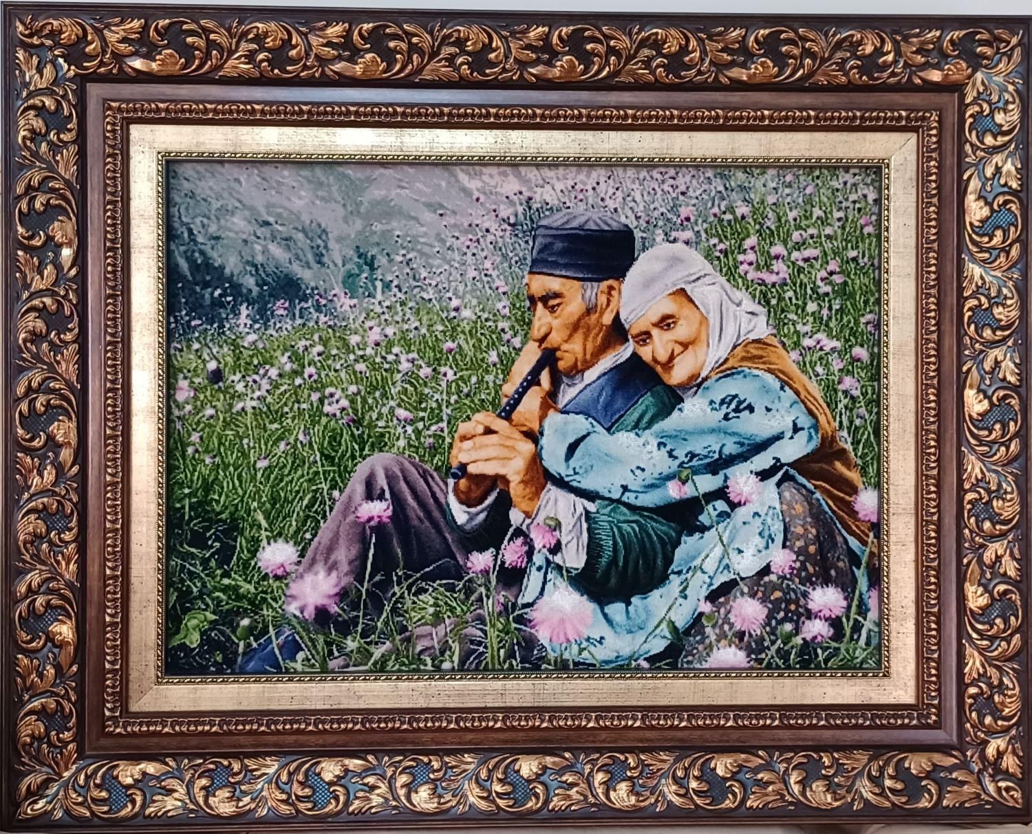 تابلوفرش عشق پیری با قاب معاوضه با قناری رسمی بلند|تابلو فرش|تهران, ایران|دیوار